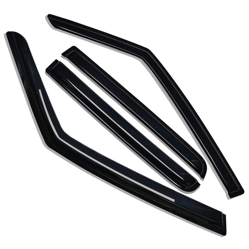 Lightronic واقي نافذة أوتوماتيكي خارجي ليتروينك شديد التحمل، يناسب جيب باتريوت 2007-2017، حماية من الأشعة فوق البنفسجية، واقي مطر، واقي ريح أصلي، تركيب سهل بدون حفر، دخاني داكن، 4 قطع - Image 3